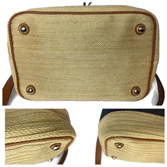 Michael Kors MK Denim Jean Straw Drawstring Bag - Picture 6 of 8